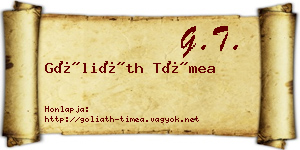 Góliáth Tímea névjegykártya